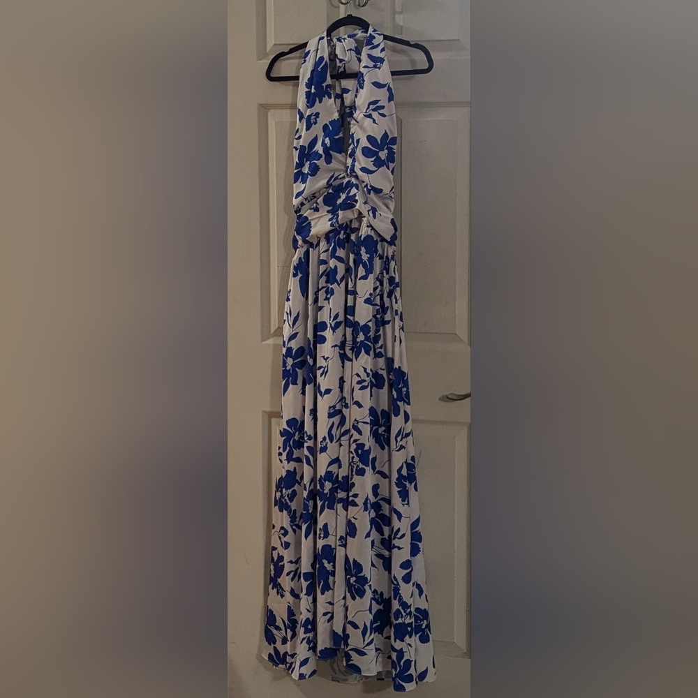 Halter neck floral pattern dress size Large